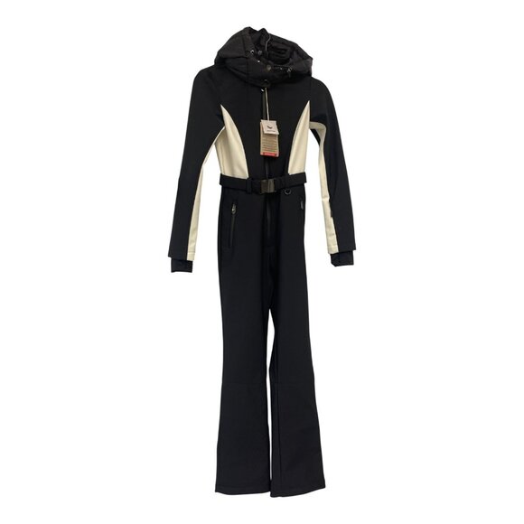 Zara Womens Ski Down Snowsuit Jumpsuit S Small Black WaterProof 8073/025 NWT - Picture 1 of 16